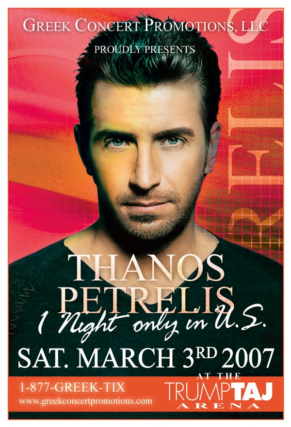 Thanos Petrelis — 1 Night Only in U.S.